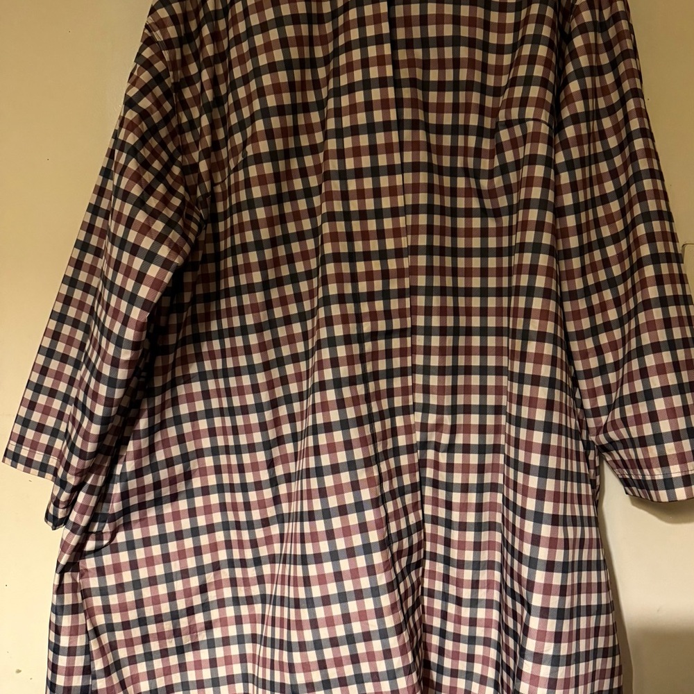 Ava & Viv Checkered swing Button-Up rain coat